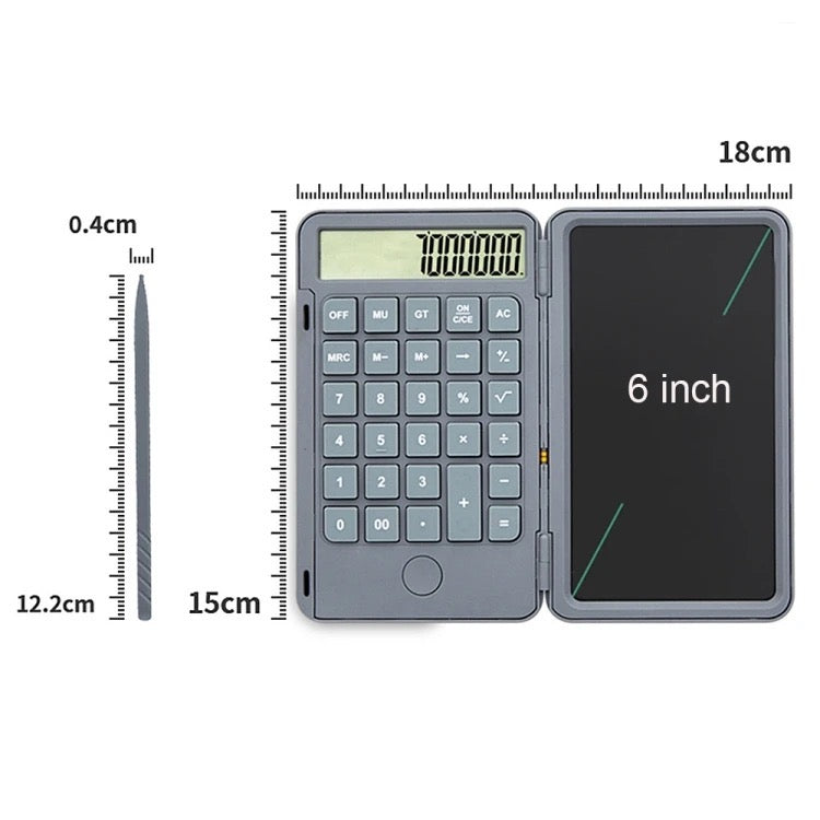 6 inches Handwriting Notepad Calculator, 12 Digits LCD Display with Stylus Pen, Erase Button, Lock Function, Gift for Kids