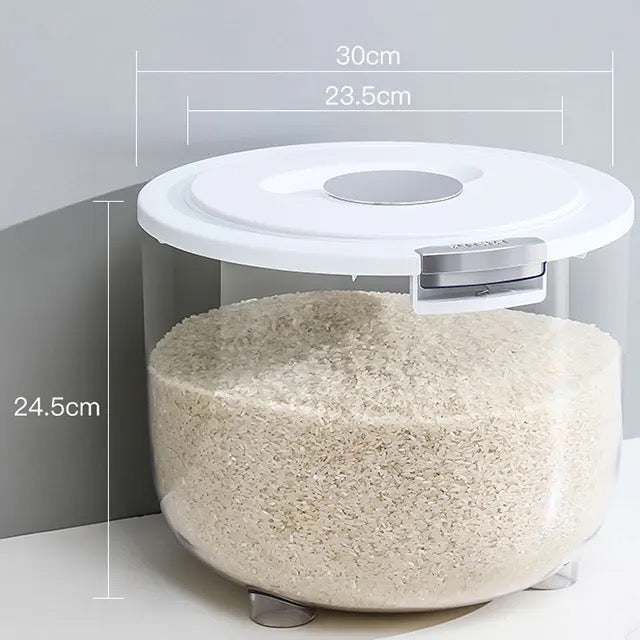 Transparent Rice Bucket Transparent Moisture-Proof Sealed Tank Storage Bucket for Rice, Grains