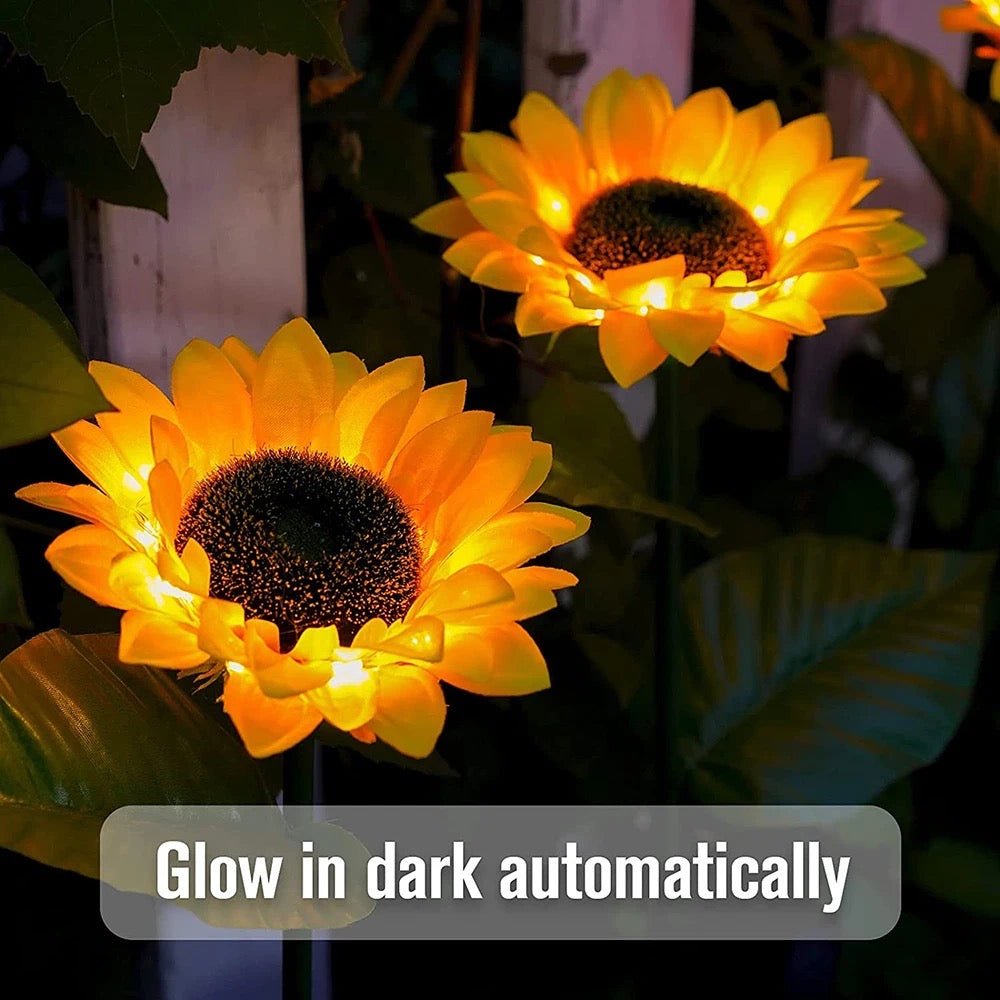 Solar Sunflowers Outside Garden Lawn Decor Light with automatic glow