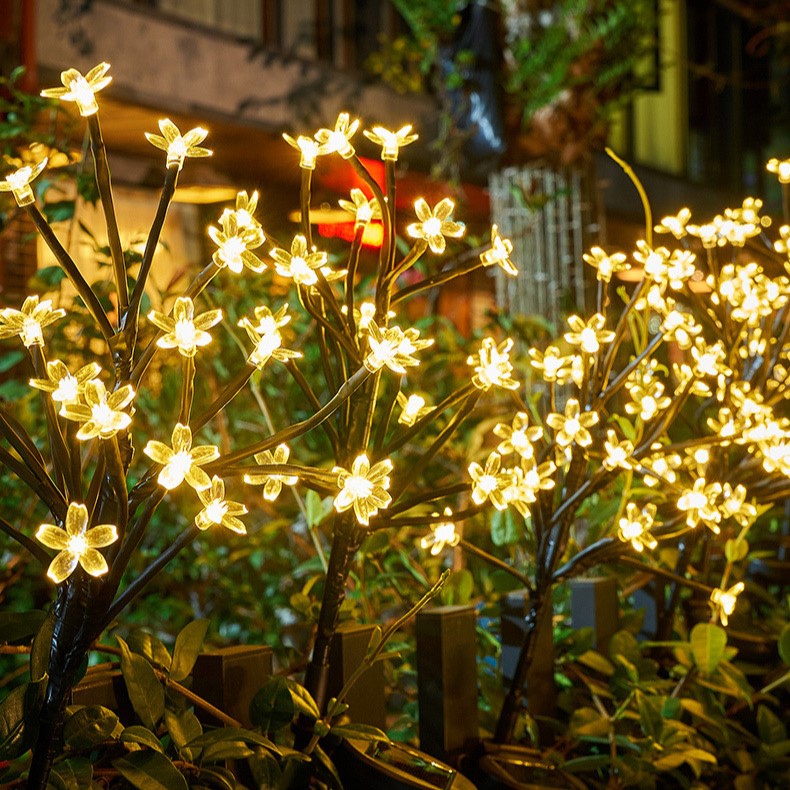 Cherry Blossoms Solar LED Lighting, Tree with 48 Flowers of Cherry Tree Lights