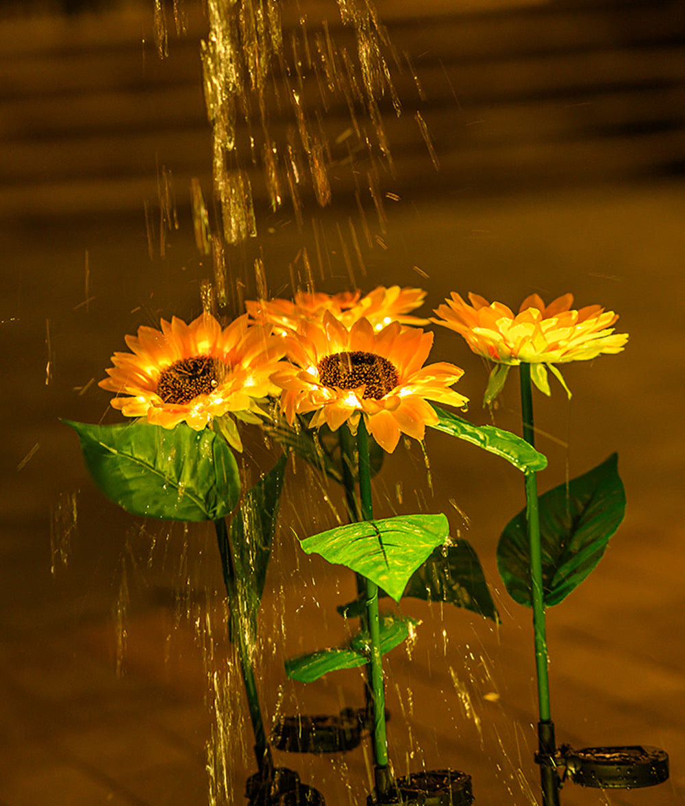 Solar Sunflowers Outside Garden Lawn Decor Light with waterproof feature