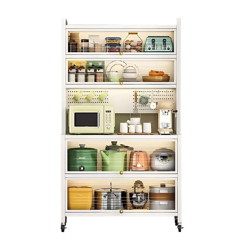 Kitchen Storage Pantry Cabinet Sideboard Cupboard Quick Assembly Storage Rack with Door