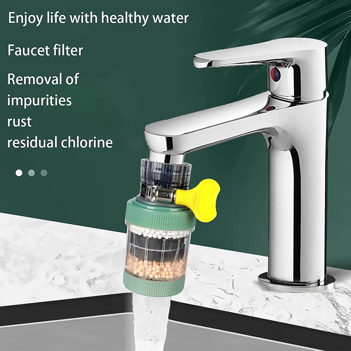 A faucet water purifier designed for kitchen sinks, effectively filtering water for a cleaner and healthier drinking experience