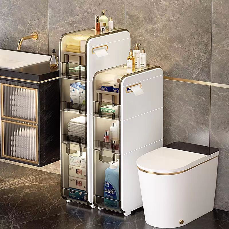 Drawer-type Movable Multi-layer Ultra-narrow Bathroom Storage Cabinet