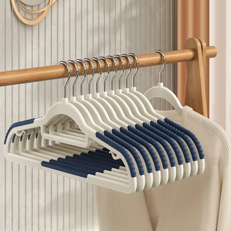 A clothing hangers displaying various garments