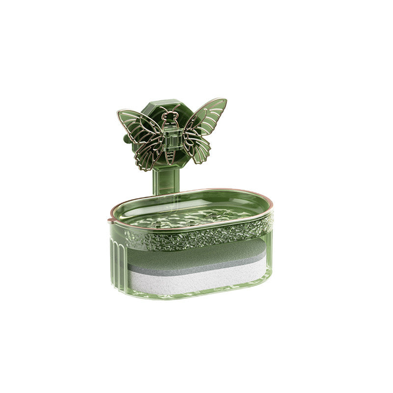 Double-Layer Butterfly Suction Cup Soap Box with Drainage, Sponge Holder Double-Layer Butterfly Suction Cup Soap Box with Drainage, Sponge Holder