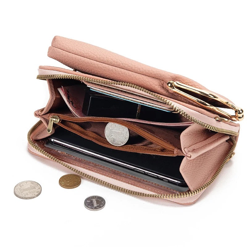inside of the Women's Crossbody Shoulder Wallet Bag