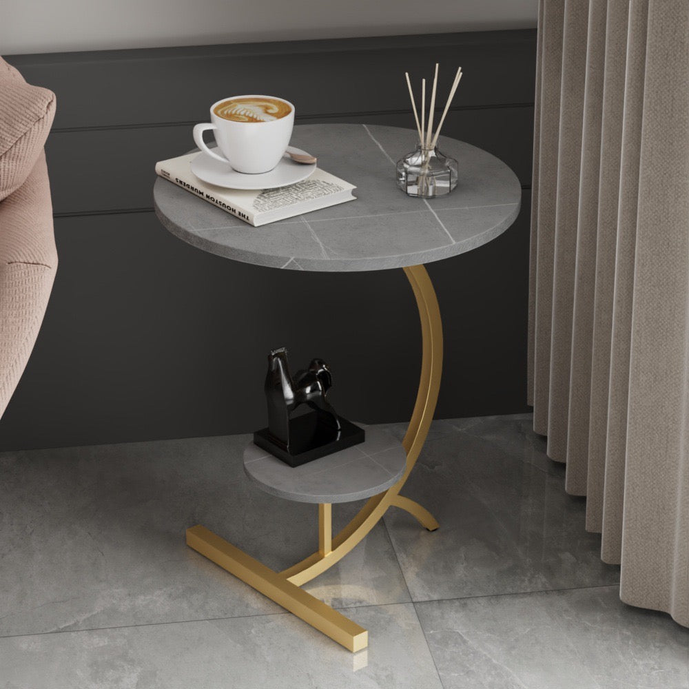 Featuring a formal Double Layer Sofa Side Table