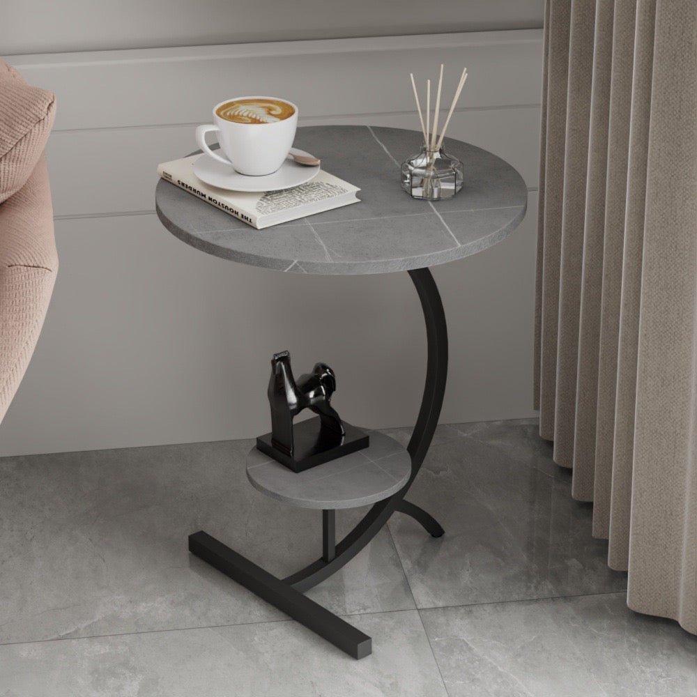 Double Layer Sofa Side Table - Small Round Coffee Table for Living Room and Bedroom Double Layer Sofa Side Table - Small Round Coffee Table for Living Room and Bedroom