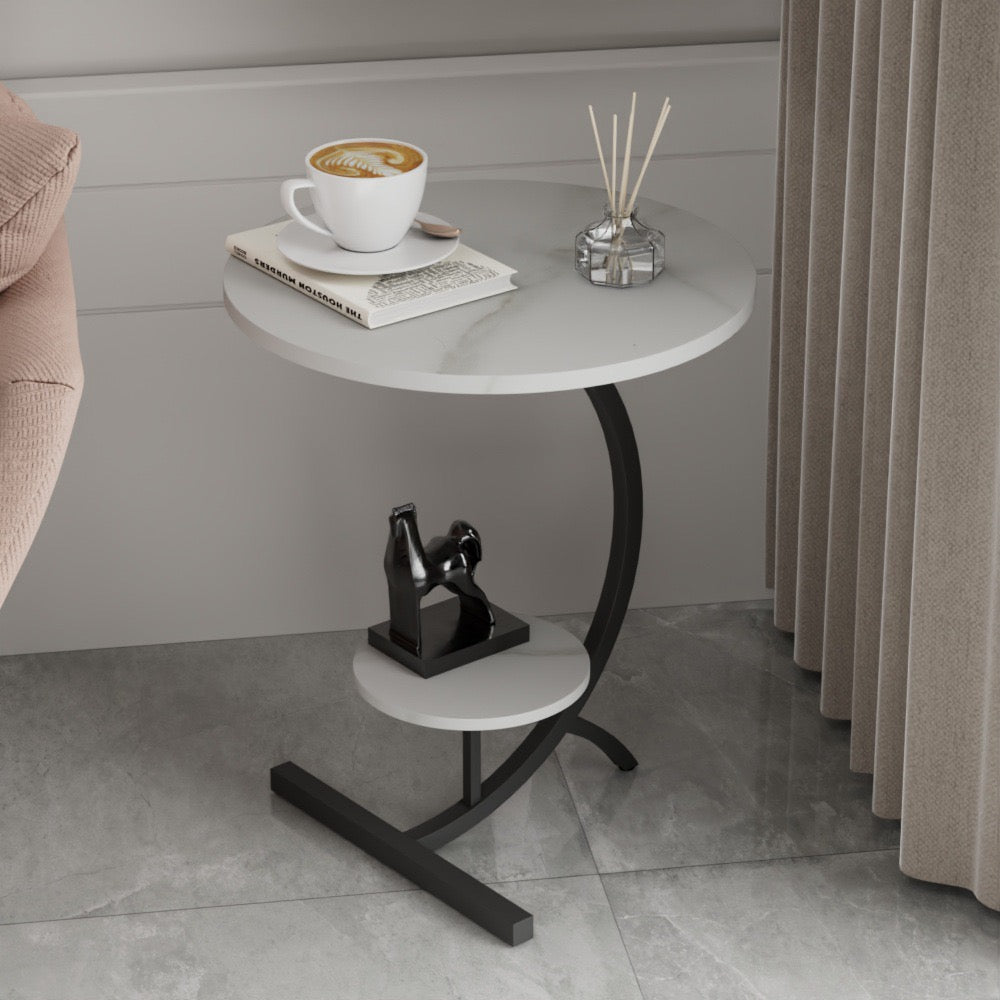 Double Layer Sofa Side Table - Small Round Coffee Table for Living Room and Bedroom Double Layer Sofa Side Table - Small Round Coffee Table for Living Room and Bedroom