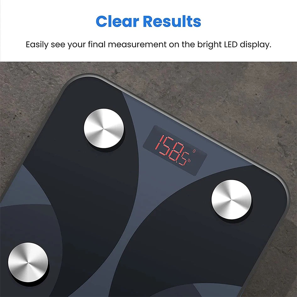 Bluetooth Body Fat Scale showing the results clearly 