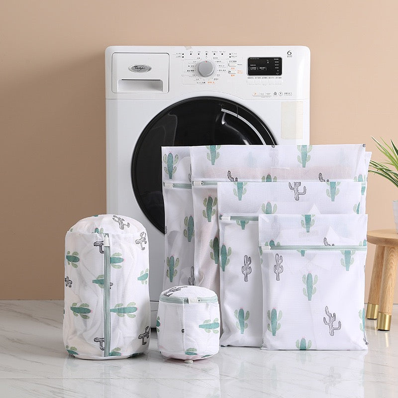 Mesh Laundry Bags Set - Cactus Design 