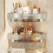 wall-mounted bathroom triangle shelf featuring
