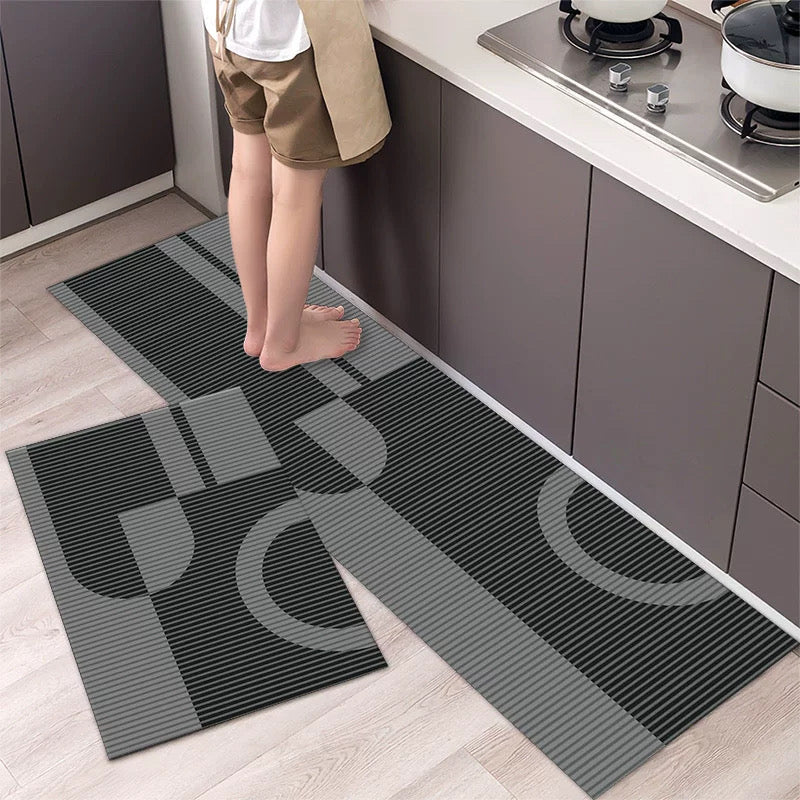 2 Pcs/Set Kitchen Floor Mat, Anti-Slip Super Absorbent Quick Dry Floor Mat 2 Pcs/Set Kitchen Floor Mat, Anti-Slip Super Absorbent Quick Dry Floor Mat