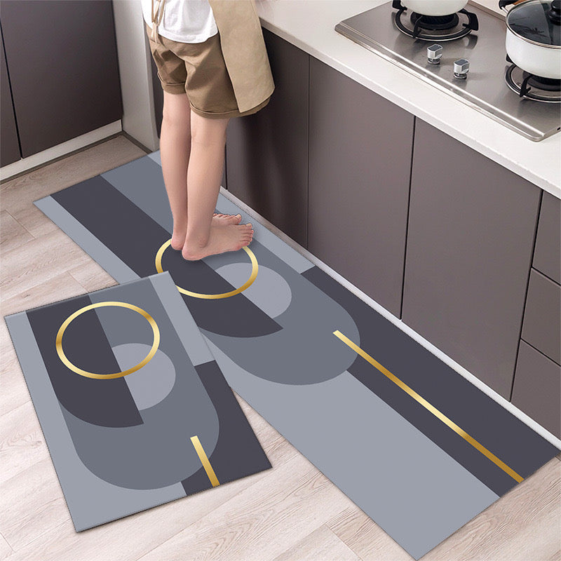 2 Pcs/Set Kitchen Floor Mat, Anti-Slip Super Absorbent Quick Dry Floor Mat 2 Pcs/Set Kitchen Floor Mat, Anti-Slip Super Absorbent Quick Dry Floor Mat