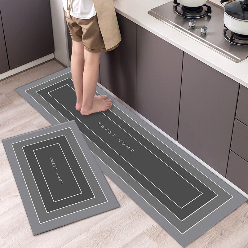 2 Pcs/Set Kitchen Floor Mat, Anti-Slip Super Absorbent Quick Dry Floor Mat 2 Pcs/Set Kitchen Floor Mat, Anti-Slip Super Absorbent Quick Dry Floor Mat