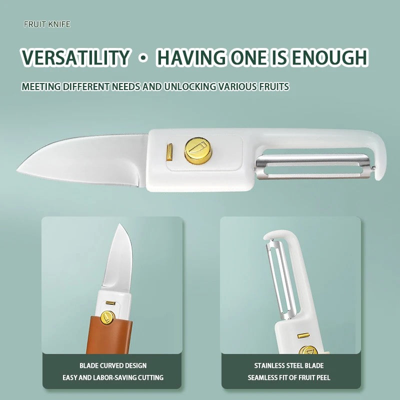 Image displaying the advantages of using 2 in 1 Knife and Peeler 