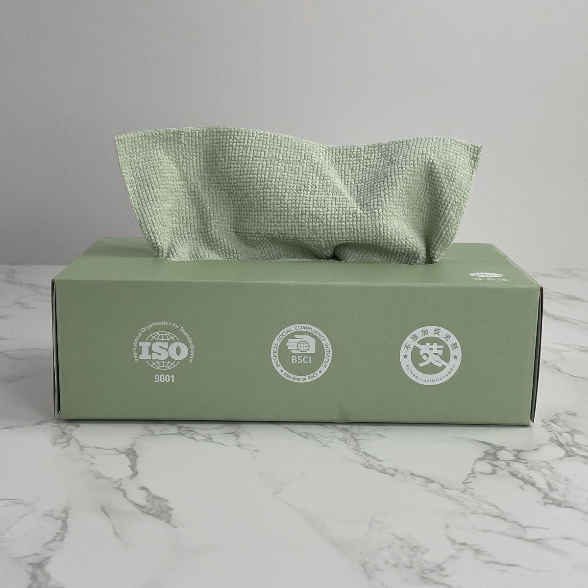 Reusable Microfiber Cloth Water Oil Absorbent Dish Cloth Towel with box in green color