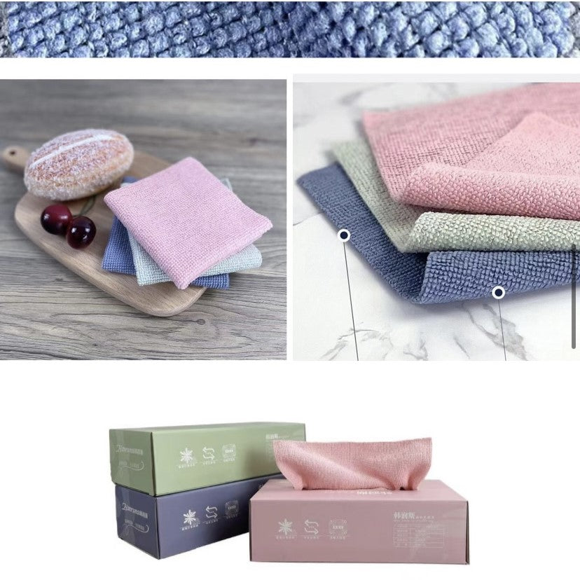 Reusable Microfiber Cloth Water Oil Absorbent Dish Cloth Towel with box