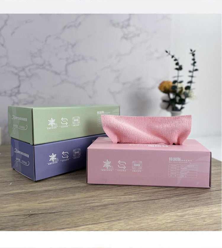 Reusable Microfiber Cloth Water Oil Absorbent Dish Cloth Towel with box in pink color