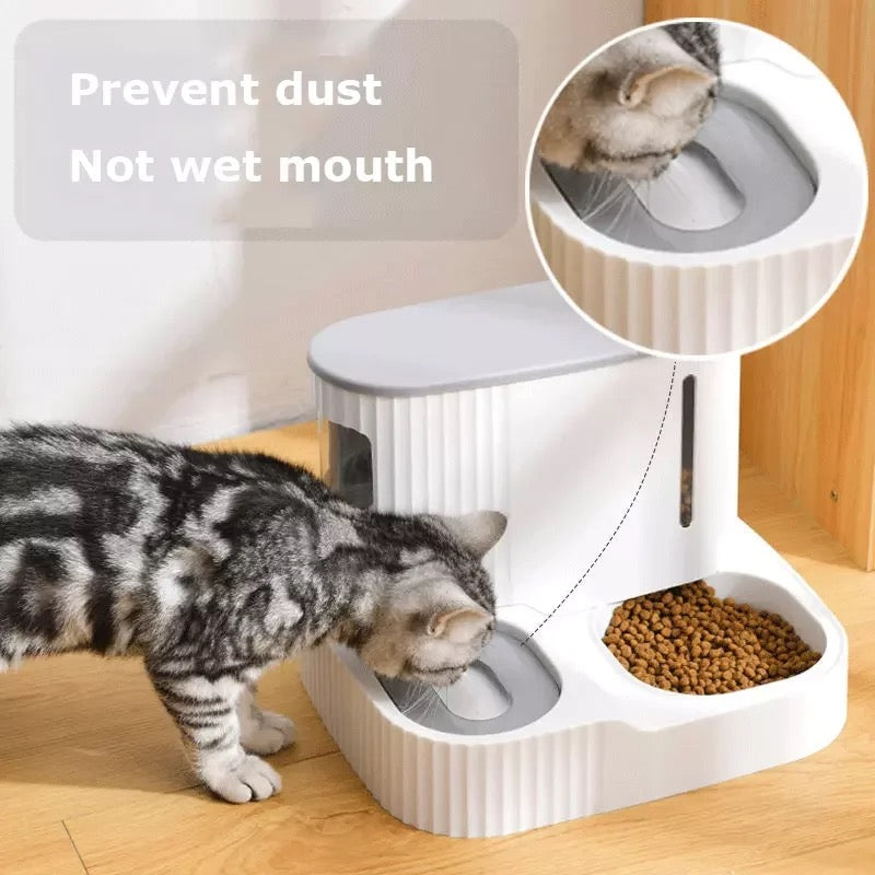 A cat drinking water from Automatic Pet Feeder & Water Dispenser