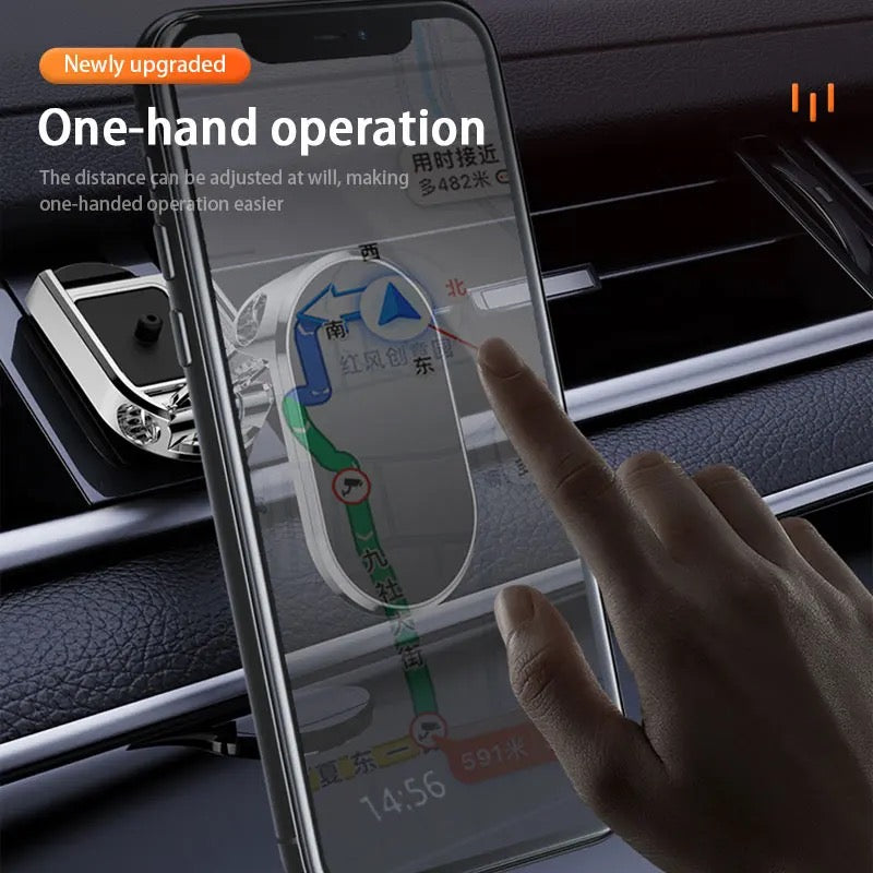 A person navigating map with a mobile mounted on a Car Mobile Phone Holder 