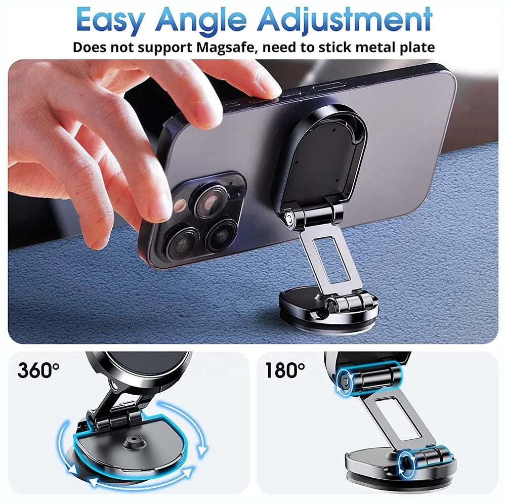 Image shows the 360° and 180° flexibilty of Car Mobile Phone Holder 