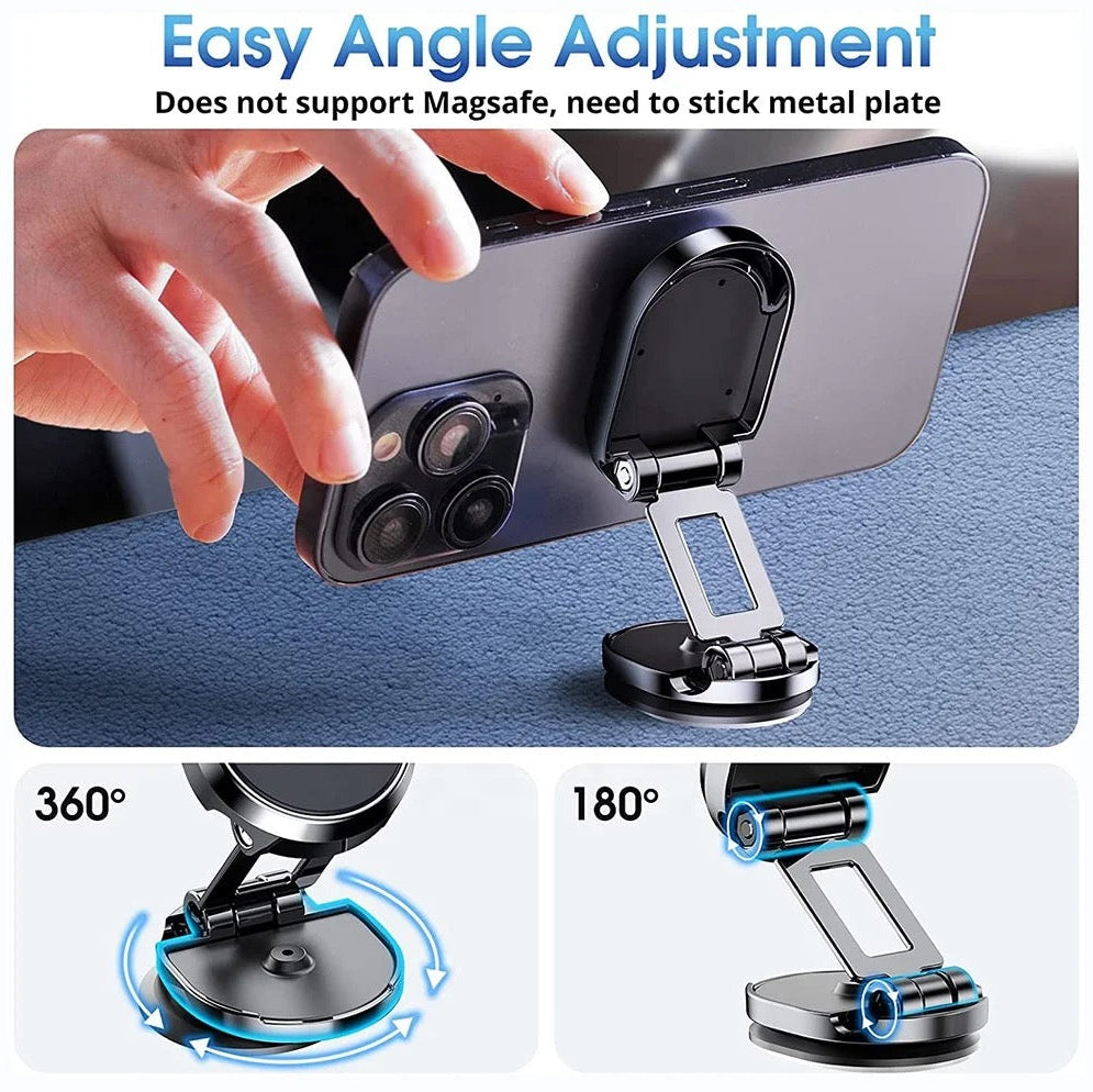 Image shows the 360° and 180° flexibilty of Car Mobile Phone Holder 