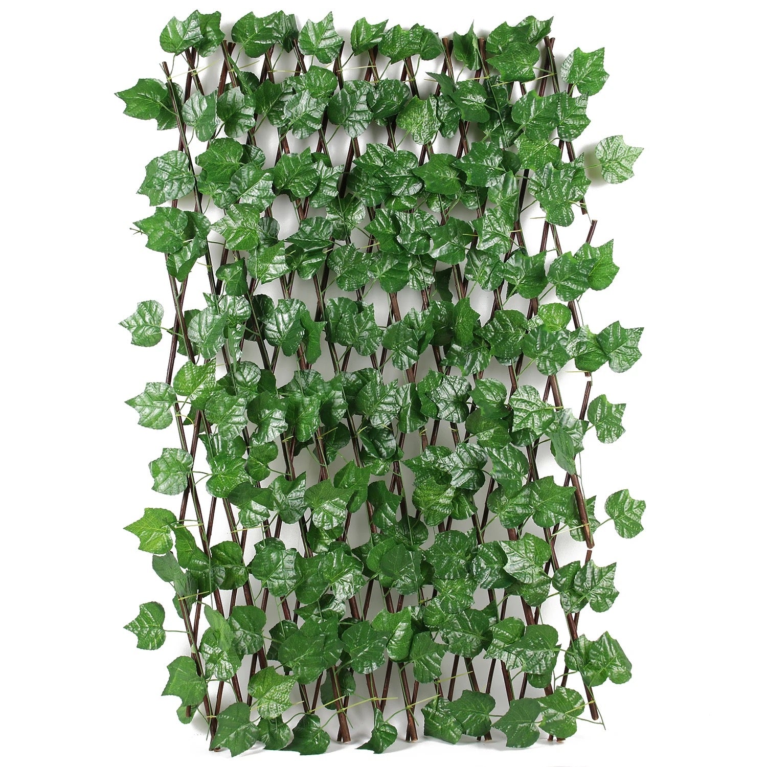 Showcasing partially folded Artificial leaf fence