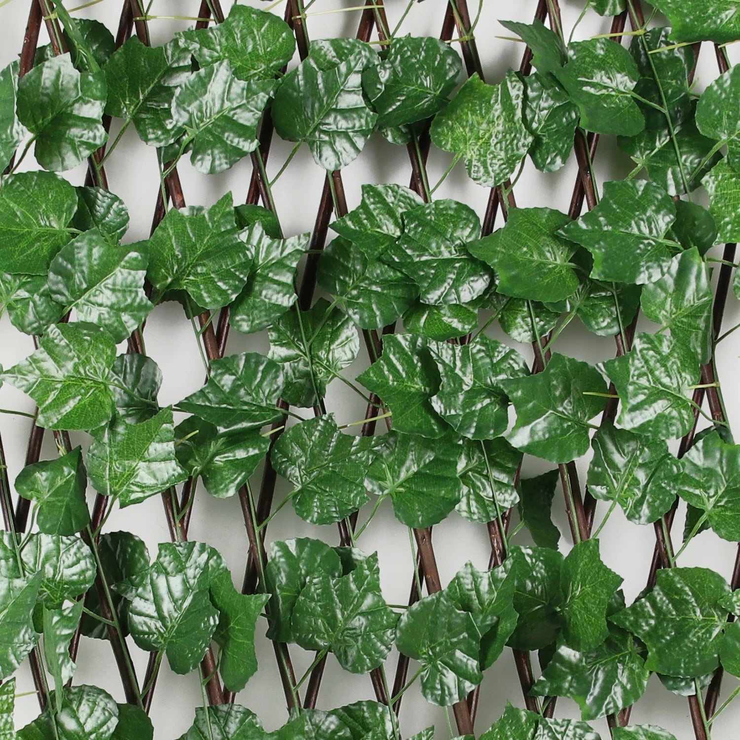 Showcasing Artificial leaf fence in close up