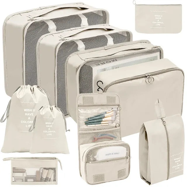 10 Pcs Set Travel Packing Organizer Bags for Luggage Suitcase