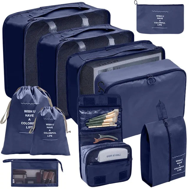A group of 10 Pcs Travel Packing Organizer Bags