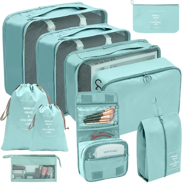 A group of 10 Pcs Travel Packing Organizer Bags