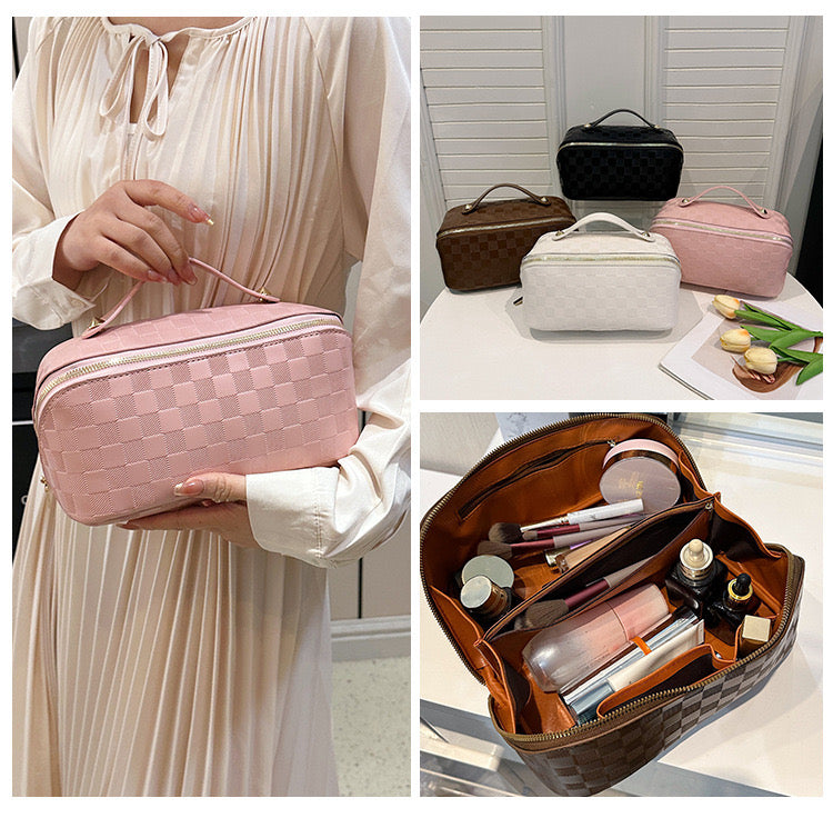 Collage image showcasing Cosmetic Bag from different angles