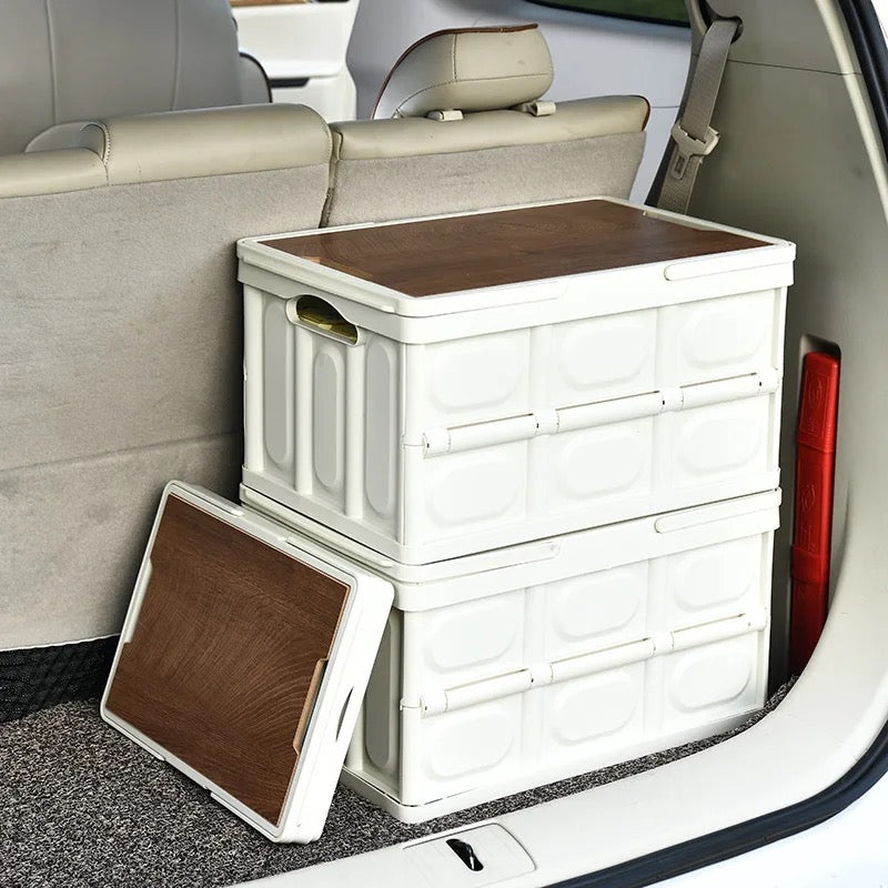 PJDDP Camping Box Storage Box with Lid, 60 L Large Car Folding Box