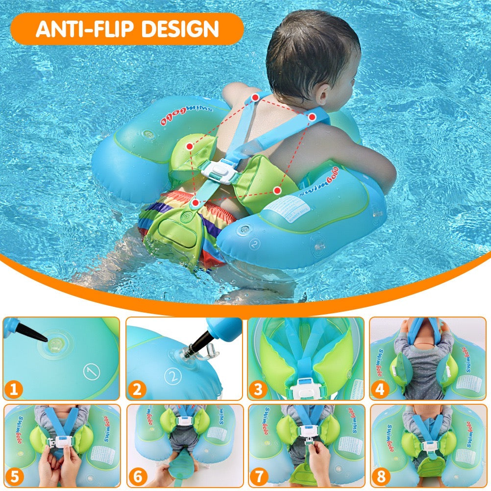 Inflatable Baby Swimming Float with anti -flip Design