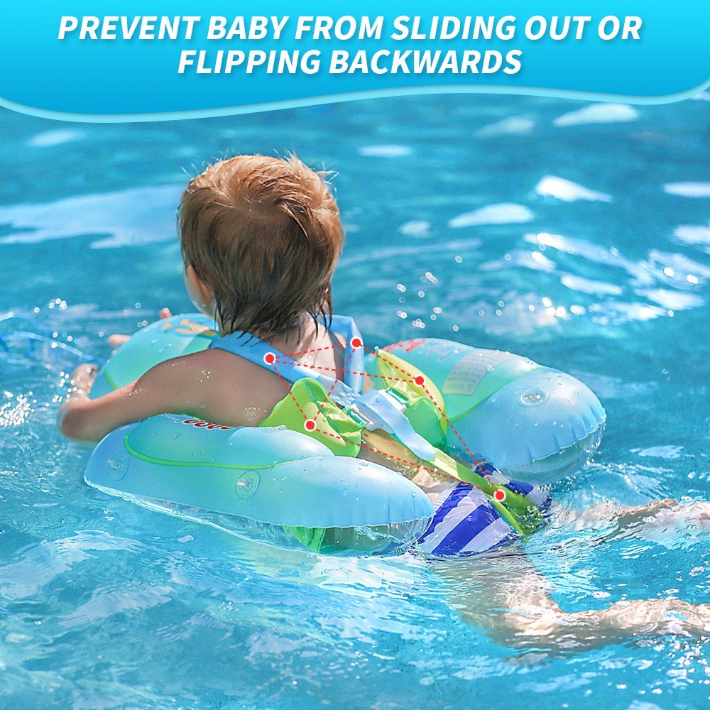 Inflatable Baby Swimming Float with lack to prevent baby sliding out