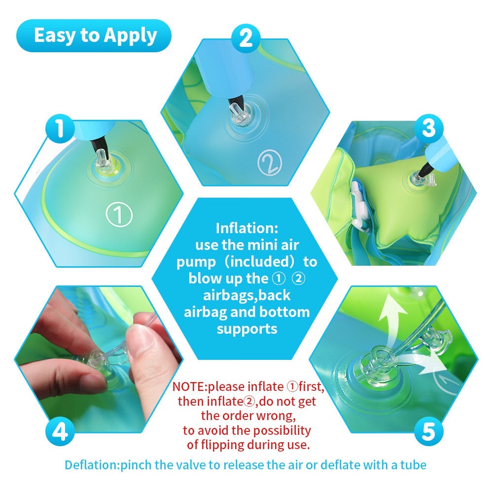 instruction to apply Inflatable Baby Swimming Float
