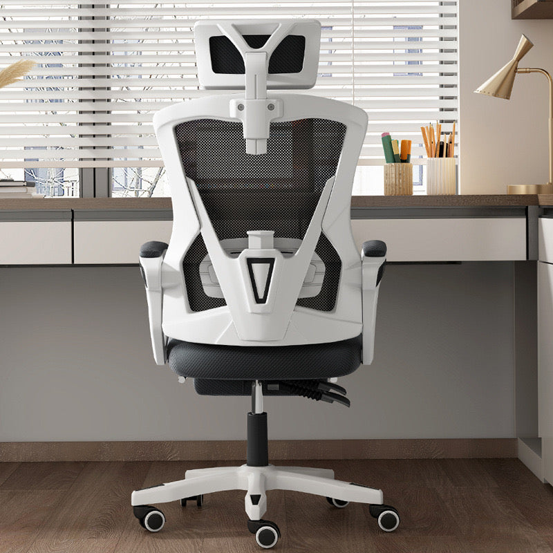 Showcasing the rear view of Adjustable Office Chair with Wheels placed in an office