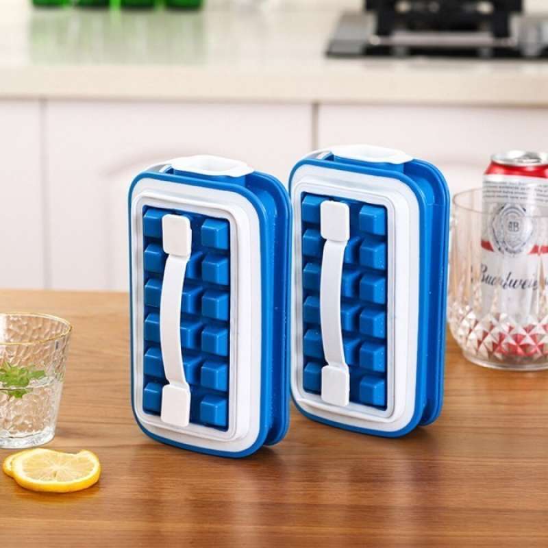 Ice Cube Tray Placed On a Table.