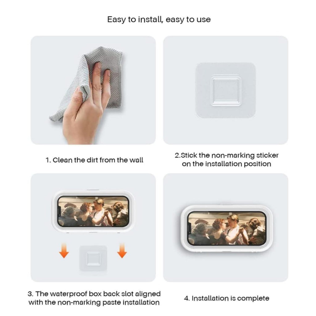 Bathroom Waterproof Mobile Phone Holder, Wall Mounted Shower Touch Screen Phone Case Bathroom Waterproof Mobile Phone Holder, Wall Mounted Shower Touch Screen Phone Case
