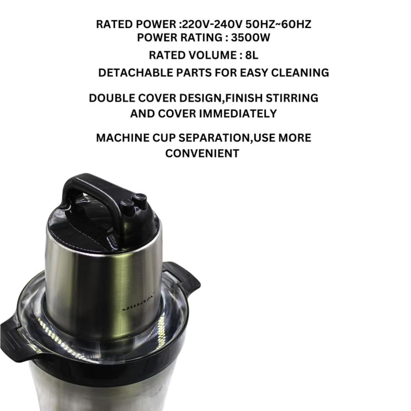 Specification Of JIHAM Stainless Steel Electric Chopper.
