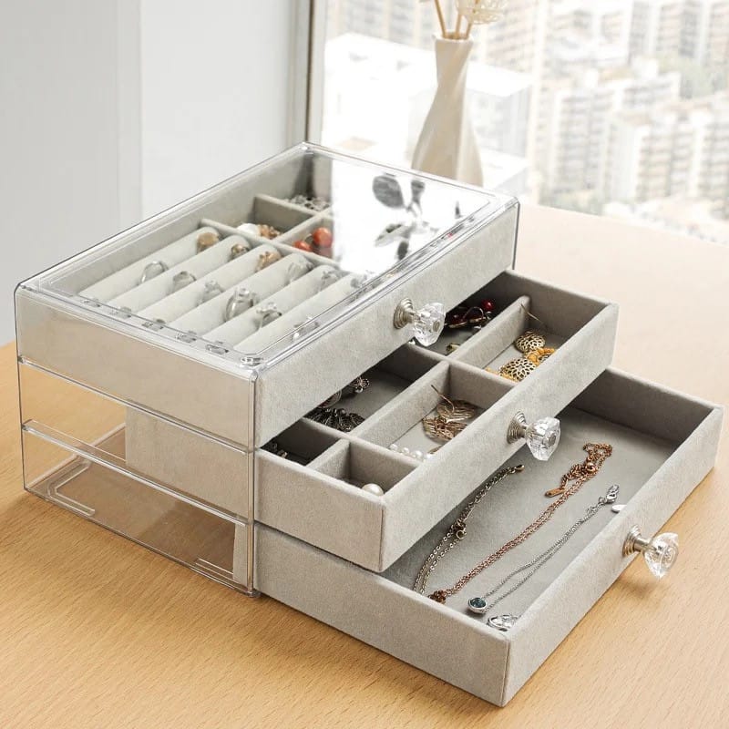 Jewelry Organizer Box, Multi-layer Jewelry Storage Holder with Drawers Jewelry Organizer Box, Multi-layer Jewelry Storage Holder with Drawers