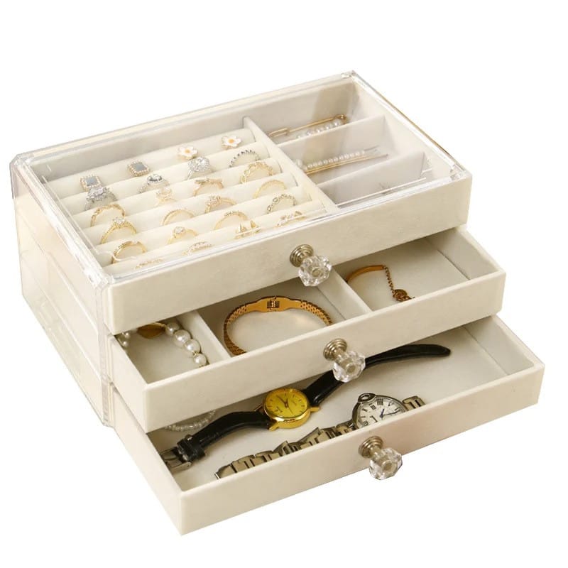 Jewelry Organizer Box, Multi-layer Jewelry Storage Holder with Drawers Jewelry Organizer Box, Multi-layer Jewelry Storage Holder with Drawers