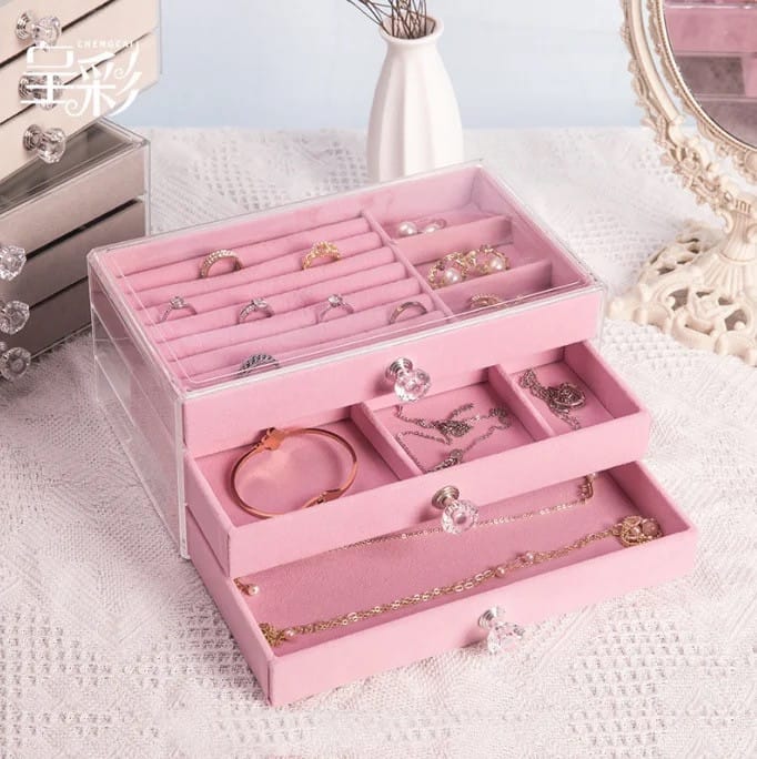 Jewelry Organizer Box, Multi-layer Jewelry Storage Holder with Drawers Jewelry Organizer Box, Multi-layer Jewelry Storage Holder with Drawers