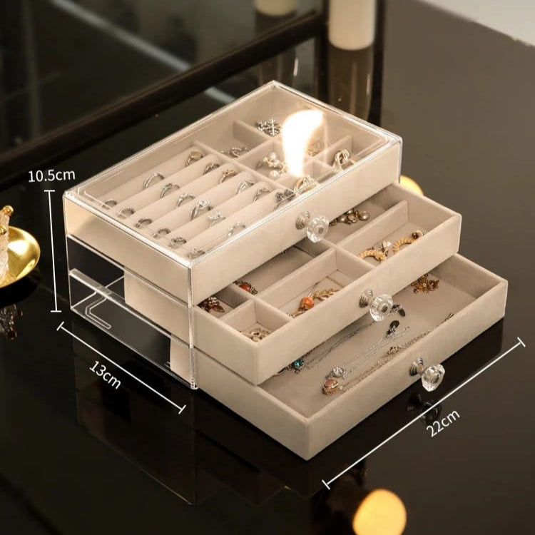 Jewelry Organizer Box, Multi-layer Jewelry Storage Holder with Drawers Jewelry Organizer Box, Multi-layer Jewelry Storage Holder with Drawers