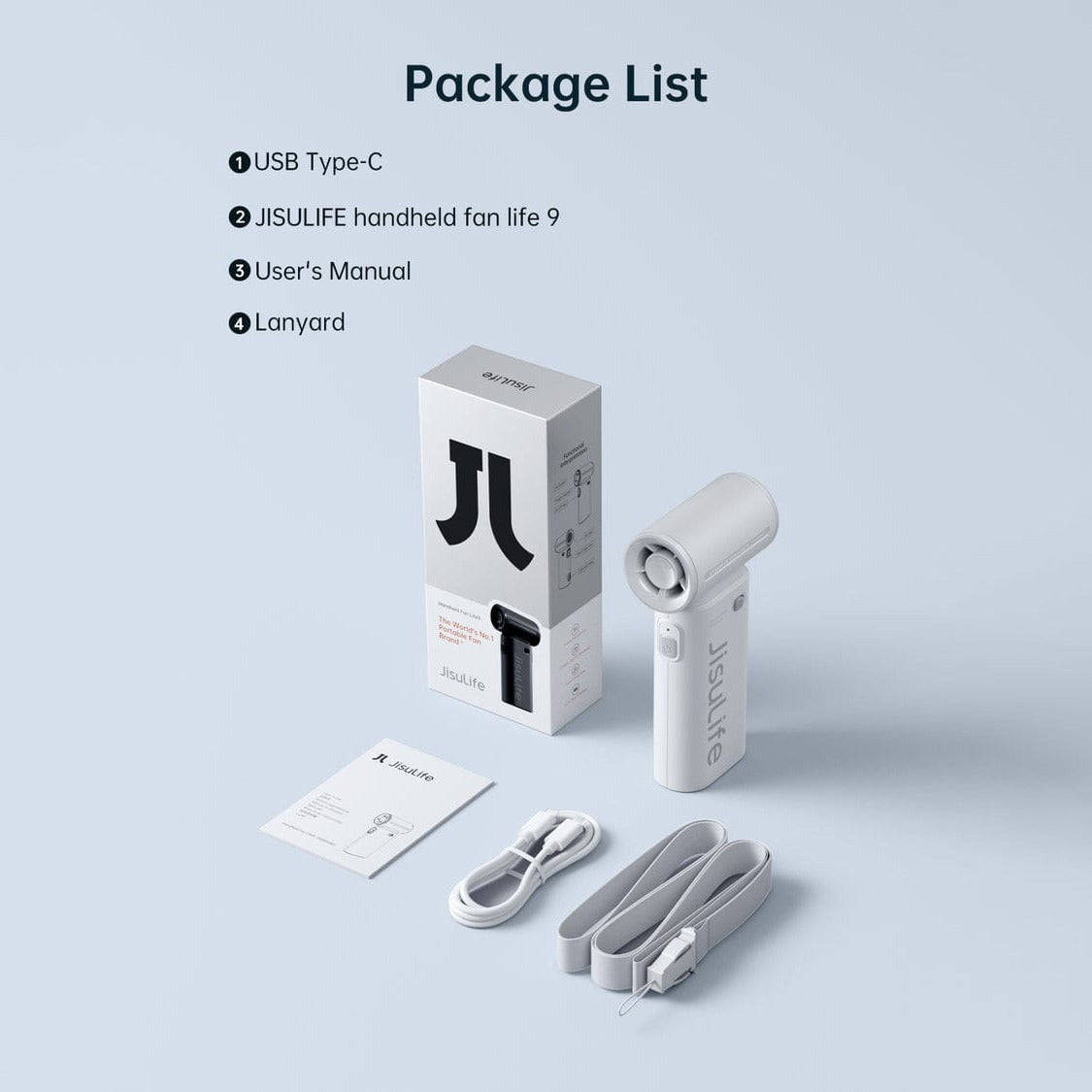 Package List Of JisuLife Handheld Fan Life9.