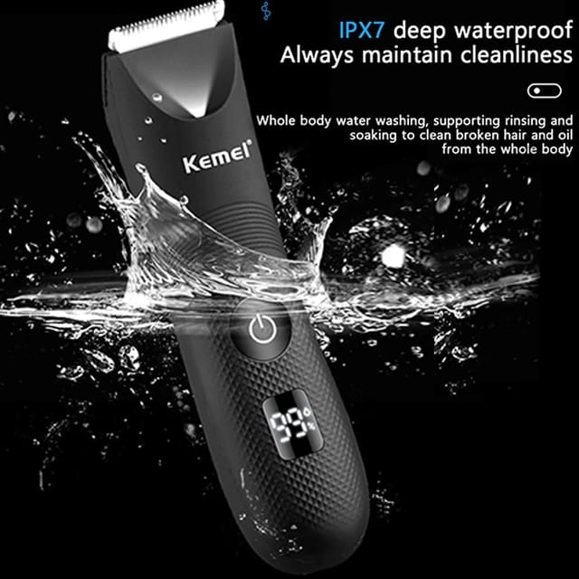 Kemei Unisex Electric Hair Clipper is Dipped in Water.