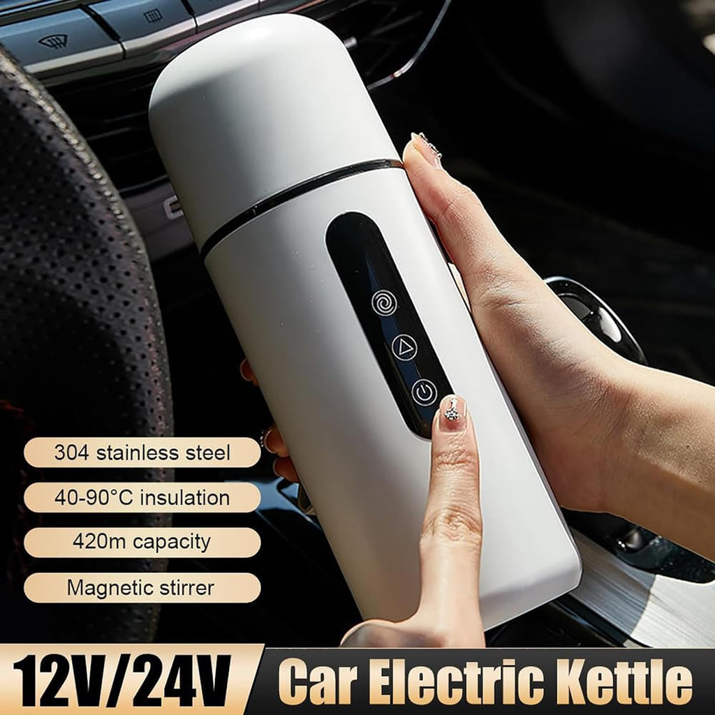 Portable Coffee and Tea Car Heating Bottle Cup - Electric Kettle with Automatic Stirring Portable Coffee and Tea Car Heating Bottle Cup - Electric Kettle with Automatic Stirring