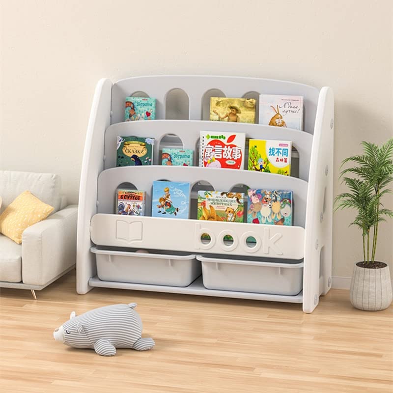 Kids Bookshelf Display Stand, Multi -Layer Bookcase with Storage Bins for Children Room Kids Bookshelf Display Stand, Multi -Layer Bookcase with Storage Bins for Children Room